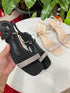 Rhinestone Embedded Buckle Straps Heels